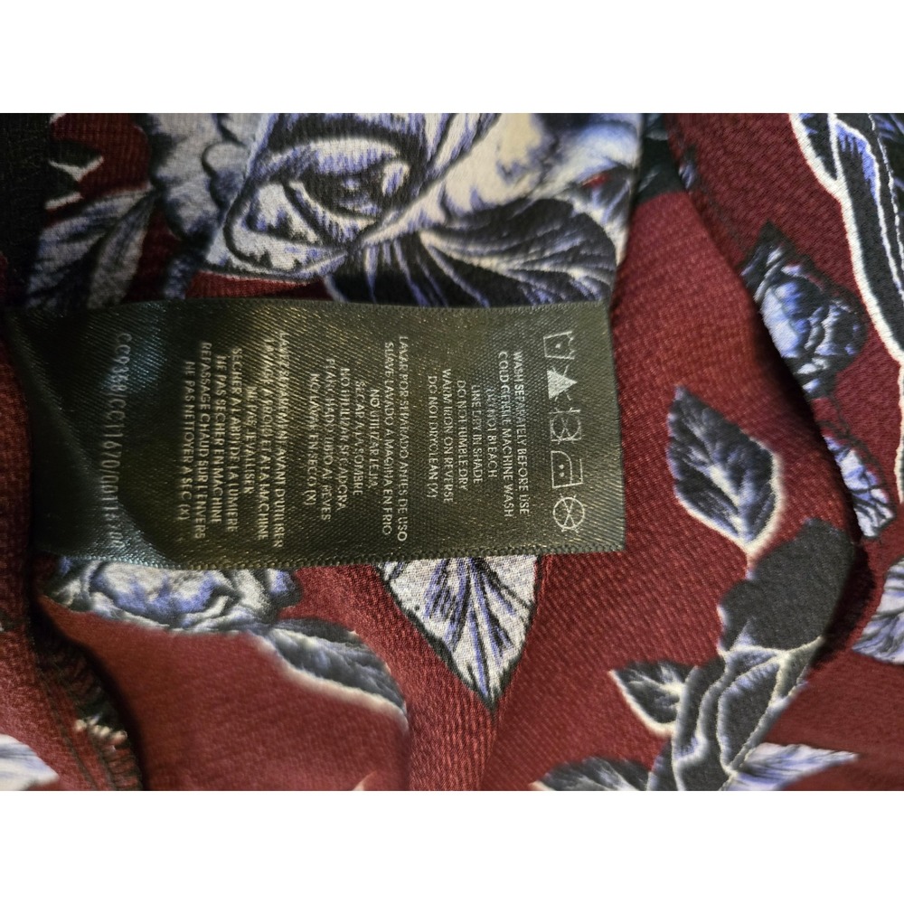 City Chic Floral Maxi Dress Burgundy Blue Black Smocked Waist V-Neck Size 16 - Picture 8 of 8